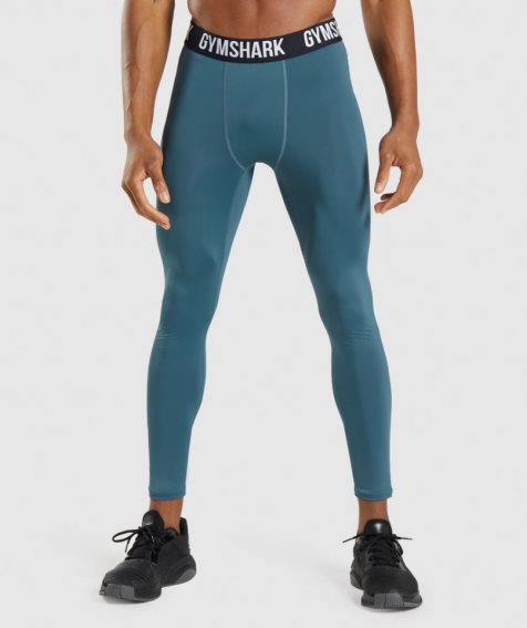 Men's Gymshark Element Baselayer Leggings Turquoise | NZ 8WHQYD